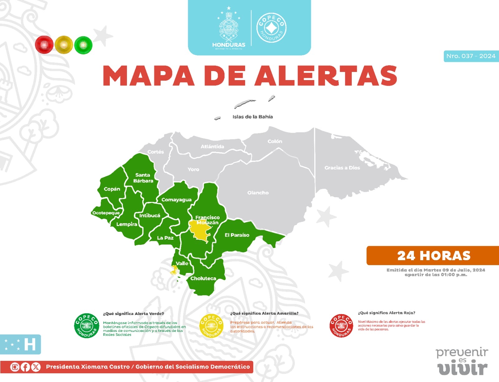 Sinager Extiende Todas Las Alertas En Honduras Por 24 Horas Mas.