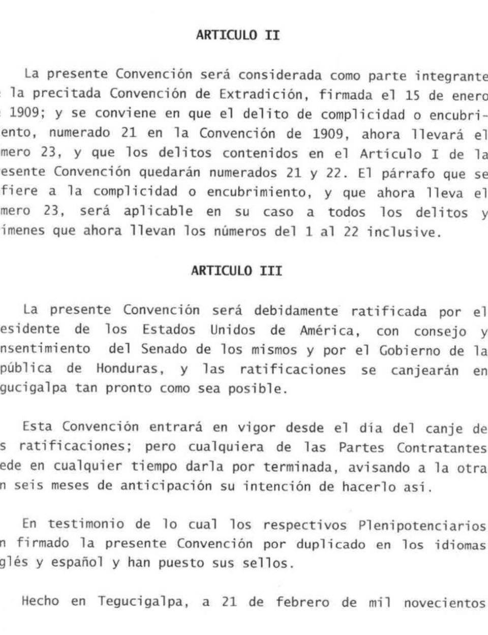 Xiomara Castro De Zelaya Ordenó Finalizar El Tratado De Extradición Con EeUu.
