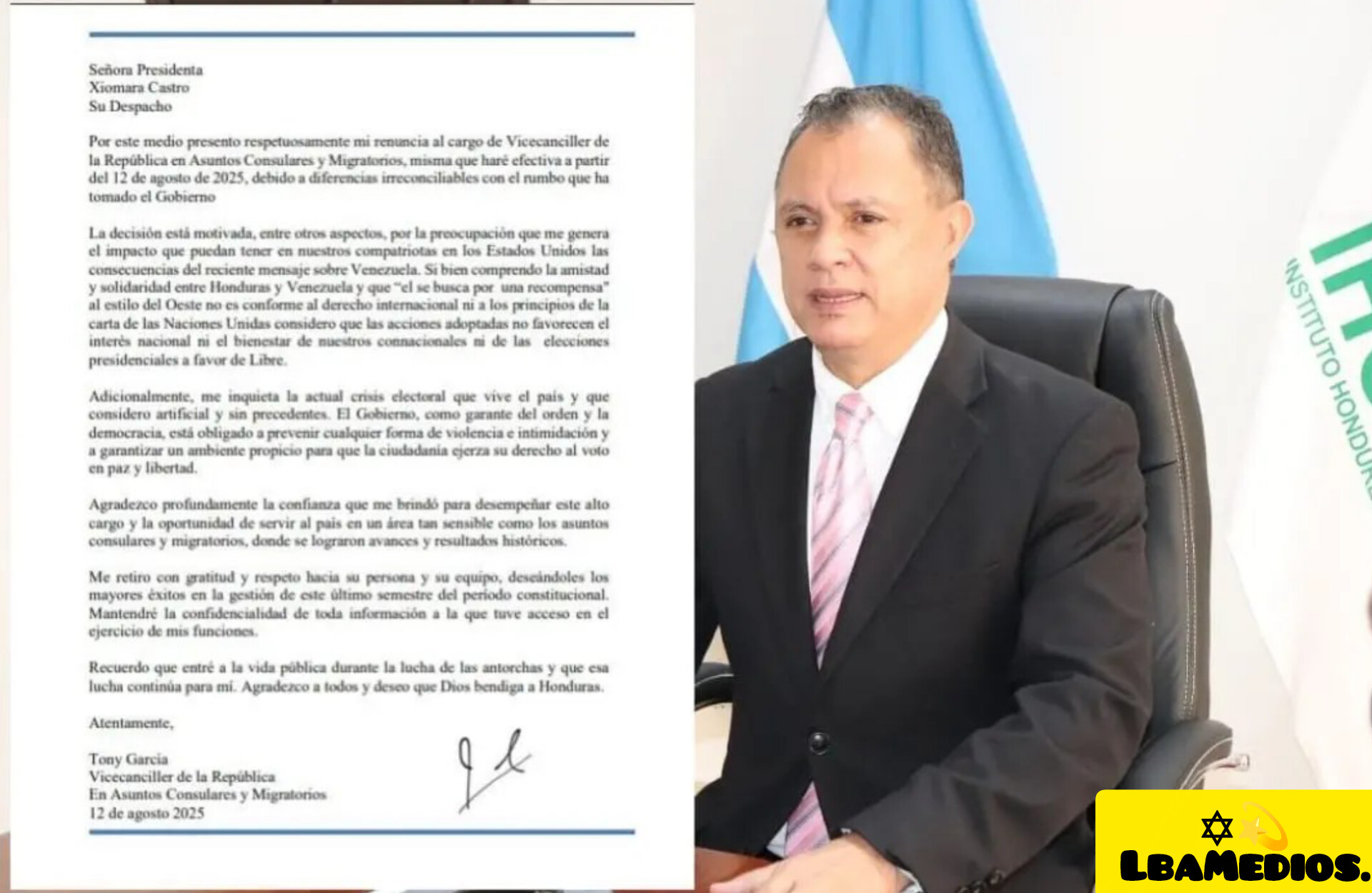 ¿Porque Renuncia El Vice Canciller Tony García & Cual Fue La Advertencia De David Levy Al Ex Canciller Enrique Reina?.